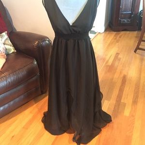 Chiffon comfortable black dress